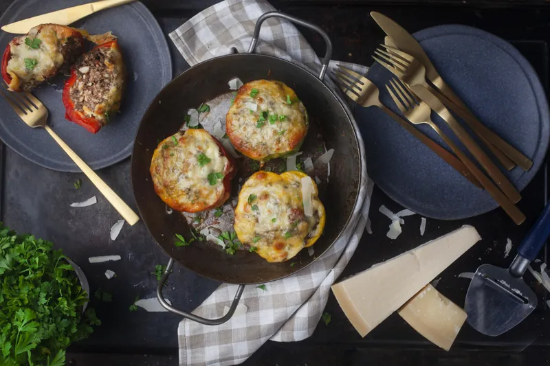 Bagte fyldte peberfrugter - Ketoliv