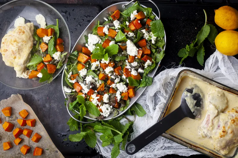 Cordon bleu med en lækker græskar salat - Ketoliv