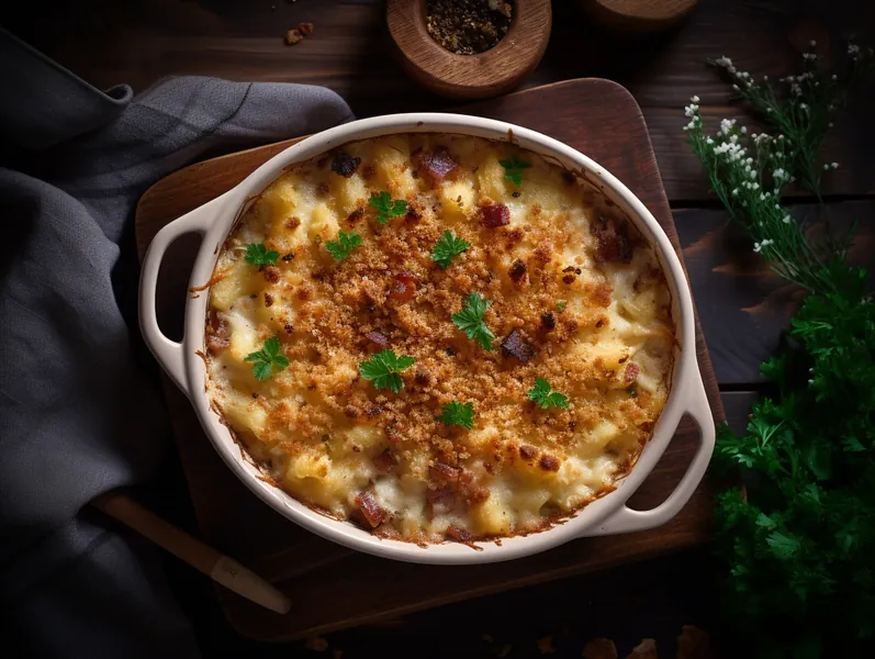 Familievenlig Keto Blomkålsgratin med Sprødt Bacon - Ketoliv