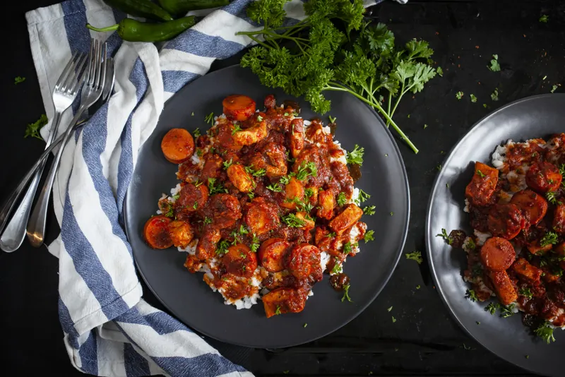 Mørbradgryde med græskar og pølser - Ketoliv