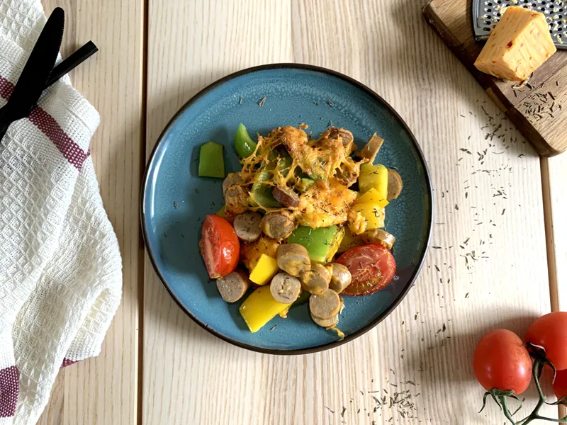 Pølser og peberfrugter - Frokost uden æg - Ketoliv