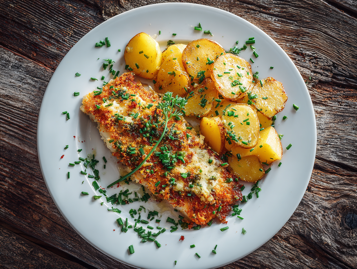 Ovnbagt fiskefilet med sprød kartoffeltopping - Functional Foods