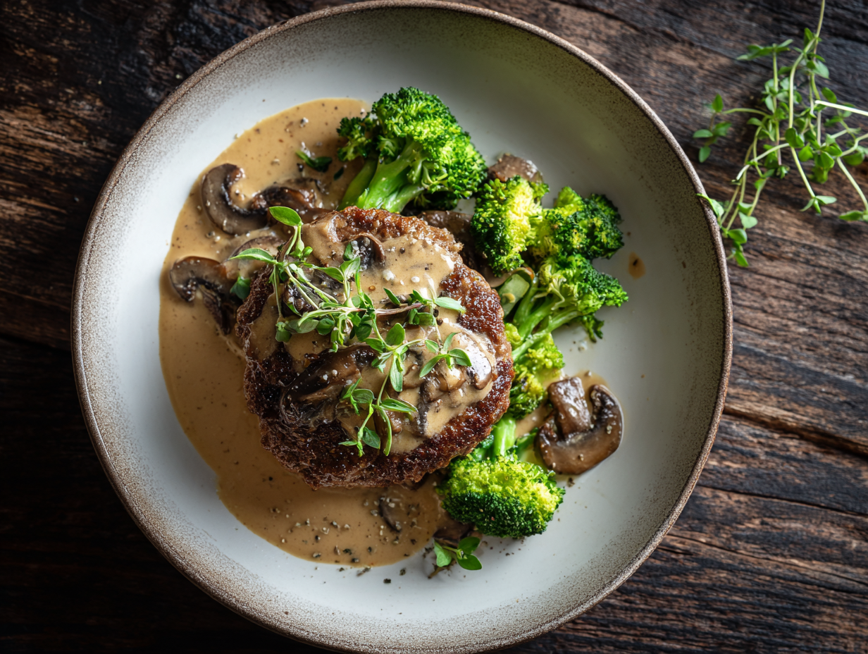 Keto dansk hakket bøf med svampesauce - Functional Foods