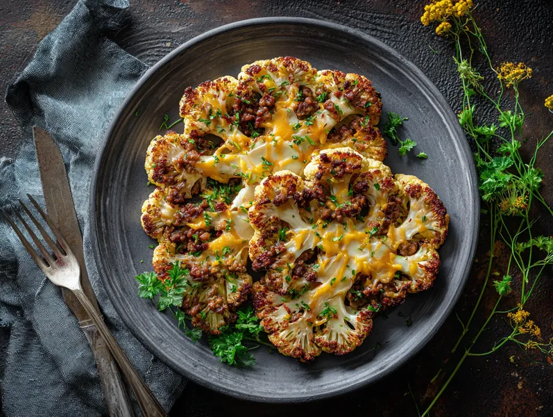 Keto blomkålsbøffer med cheddar - Functional Foods