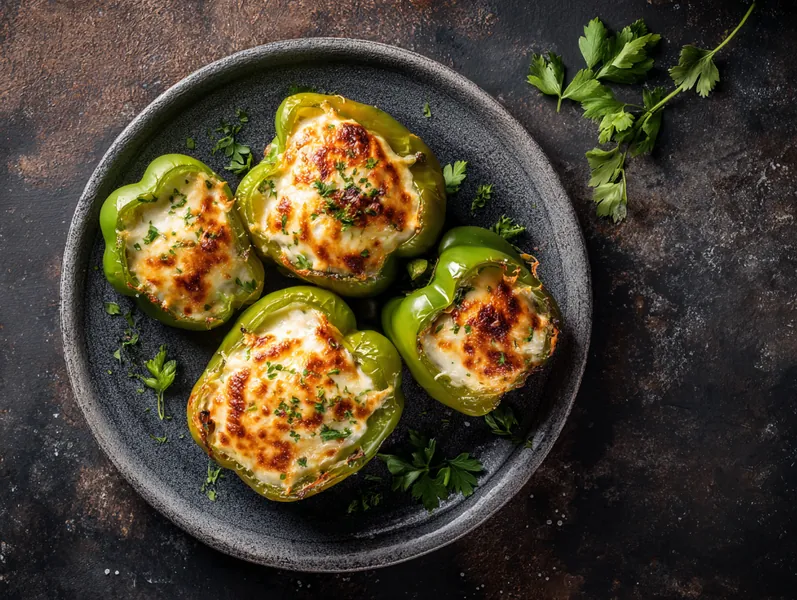 Keto fyldte peberfrugter med kylling og ost - Functional Foods