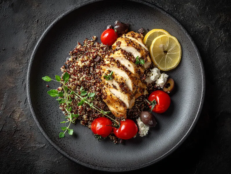 Grillet kylling med linsequinoa og grønkålssalat - Functional Foods