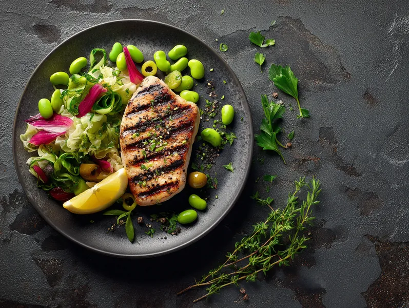 Grillet kalkun med spidskål og edamame - Functional Foods