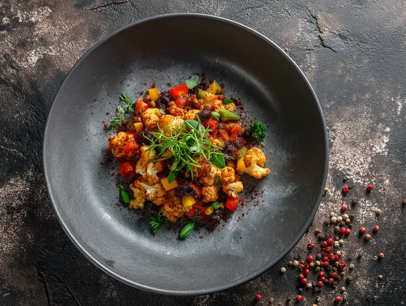 Vegetarisk chili med sorte bønner og blomkål - Functional Foods