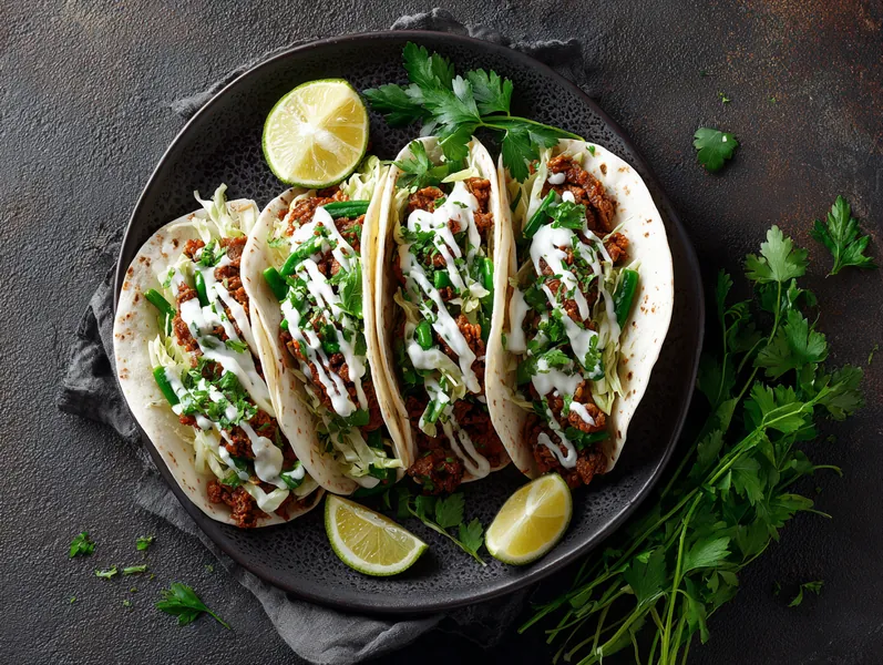 Wraps med krydret svinekød og grønne bønner - Functional Foods