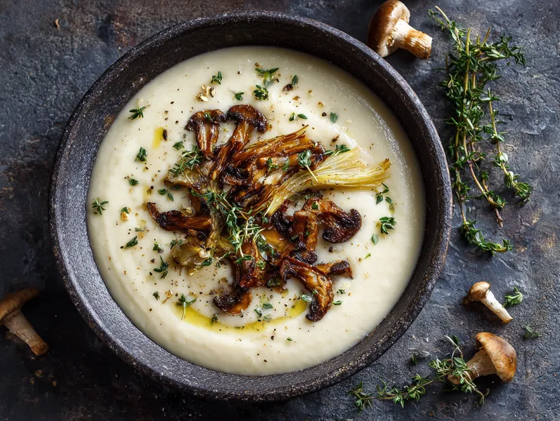 Cremet blomkålssuppe med svampe og fennikel - Functional Foods