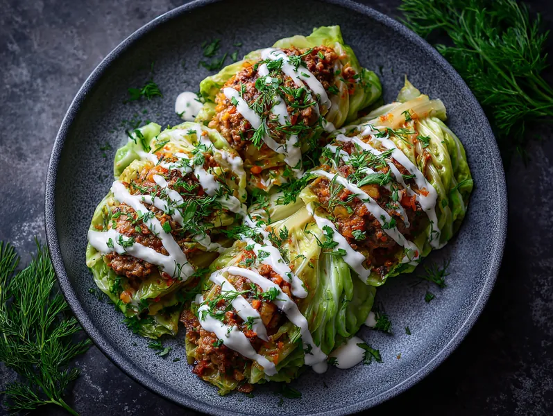 Fyldte spidskål med taco oksekødsblanding - Functional Foods