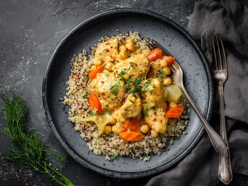 Fennikel- og kikærtekarry med quinoa - Functional Foods