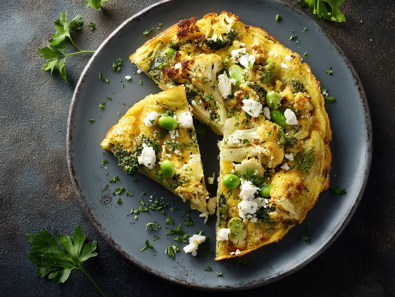 Æggekage med blomkål, edamame og quinoa - Functional Foods