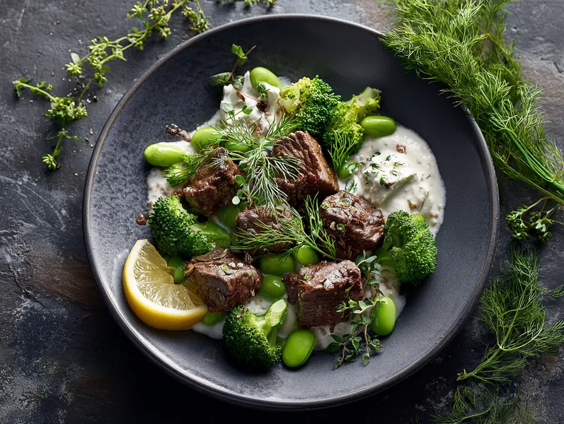 Nordisk oksekødsperlespelt-risotto med citron og dild - Functional Foods