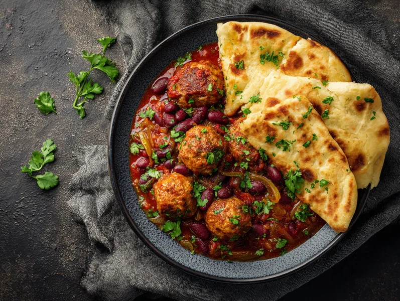 Mexicansk inspireret frikadellegryde med fladbrød - Functional Foods