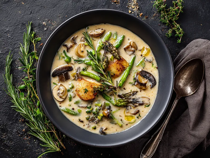 Keto sommer svampesuppe med rosmarin og timian - Functional Foods