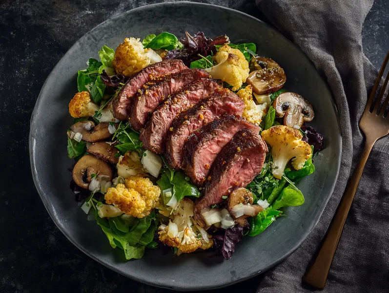 Salat med oksefilet og svampe - Functional Foods