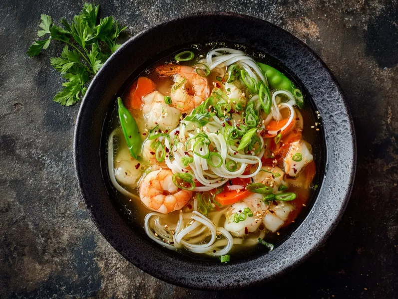 Asiatisk inspireret ingefærsuppe med rejer og sesame gulerødder - Functional Foods