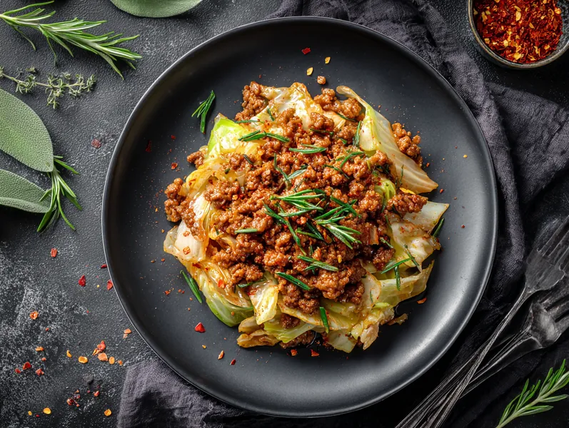 Spicy svinekød med paprika og spidskål - Functional Foods