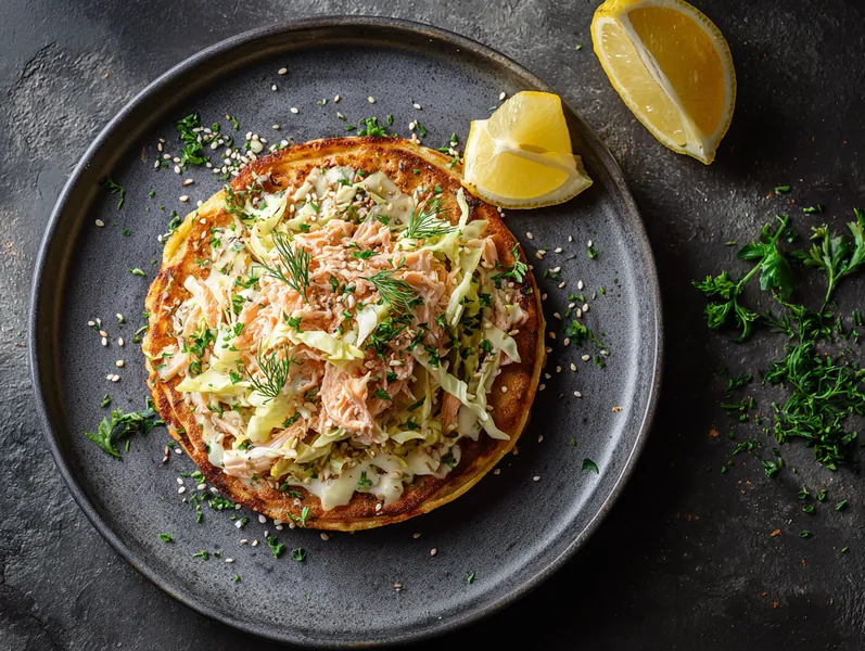 Chaffle med spicy tunmousse og citron - Functional Foods