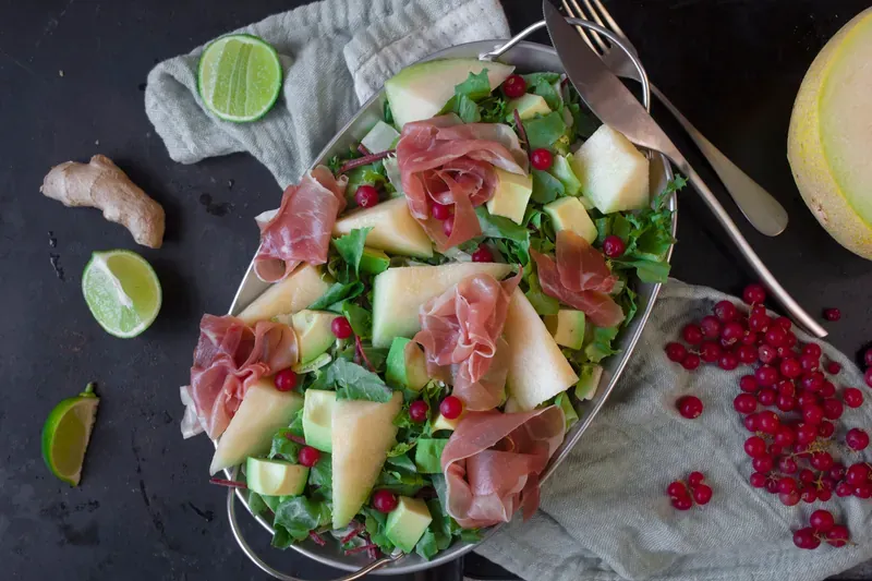 Prosciutto salat med honningmelon og kyllingebryst - Functional Foods