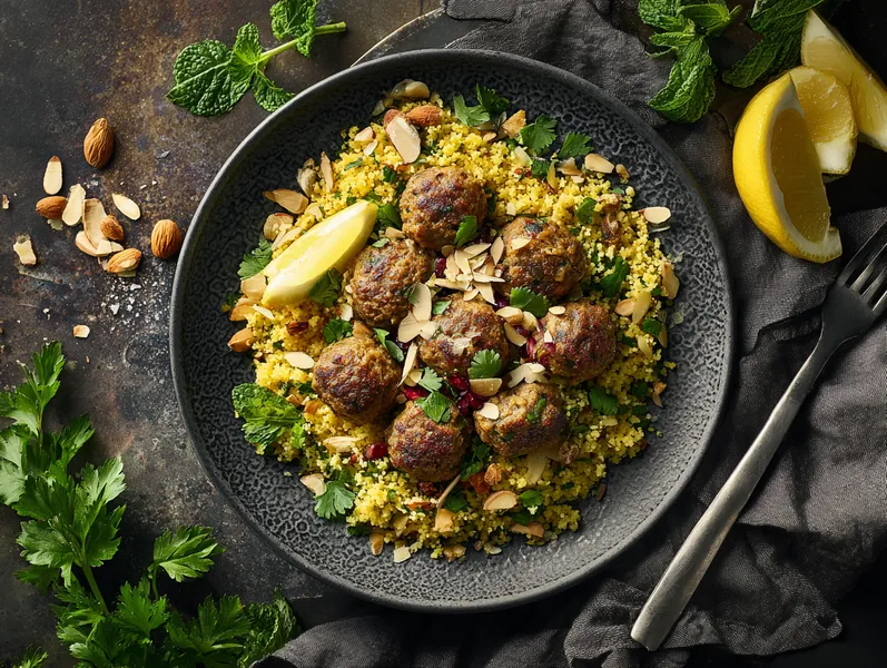 Marokkanske kødboller med blomkålscouscous - Functional Foods