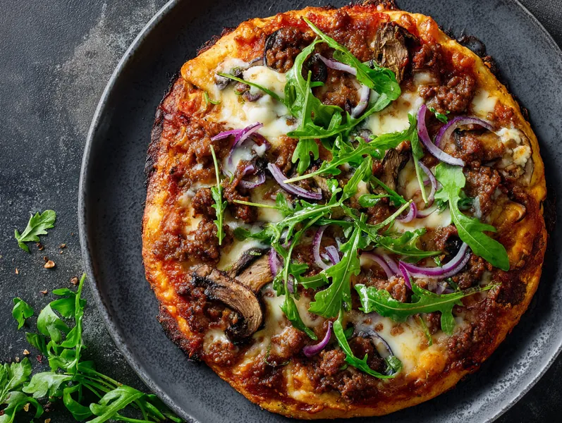 Kødpizza med funktionelle fødevarer - Functional Foods