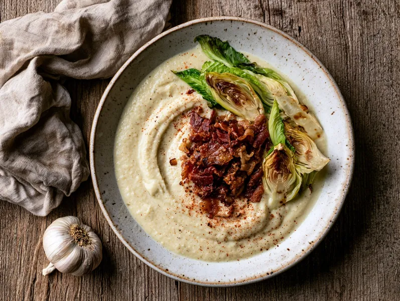 Cremet blomkålssuppe med smørstegt spidskål - Functional Foods
