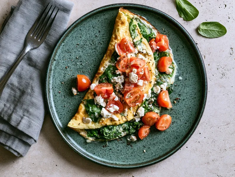 Hurtig keto omelet med spinat og feta - Functional Foods