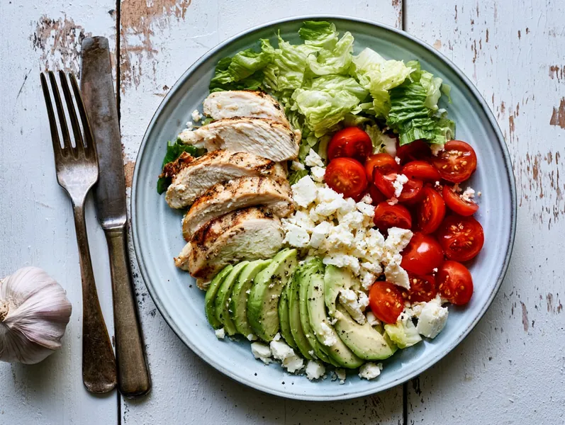 Keto-salat med kylling, avocado og feta - Functional Foods