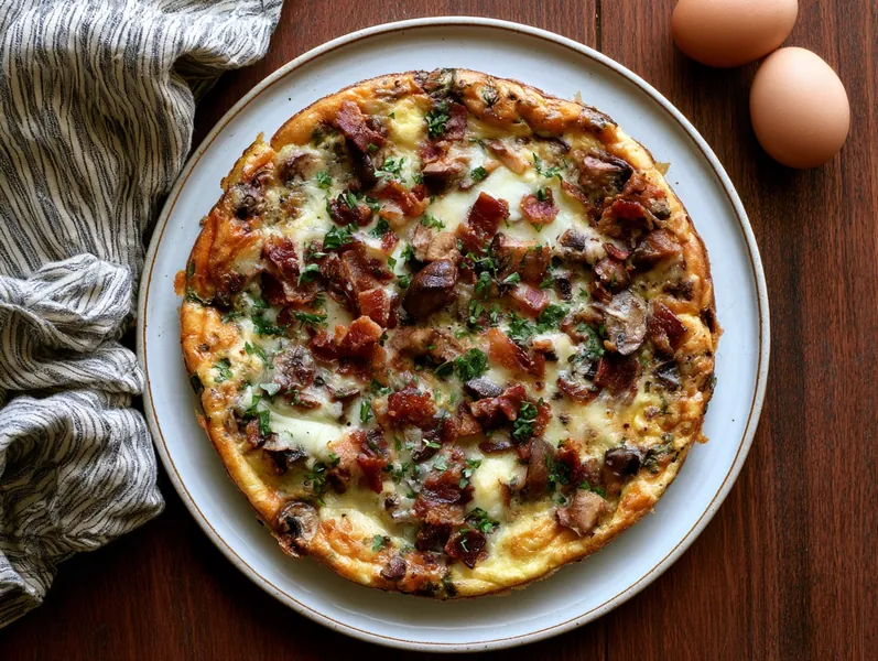 Keto-frittata med champignon og bacon - Functional Foods