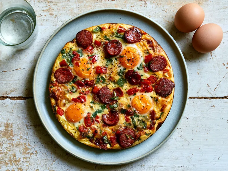 Keto frittata med chorizo og peberfrugt - Functional Foods