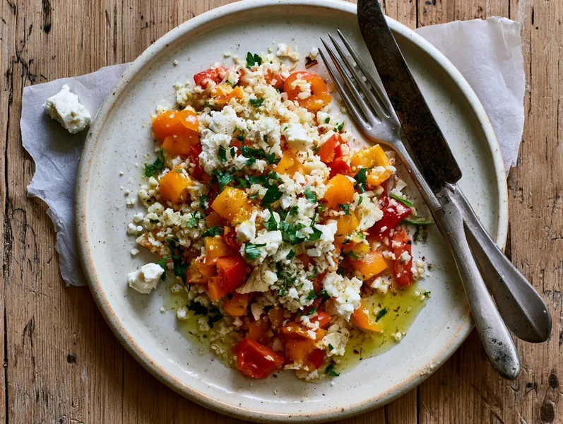 Keto pastasalat med blomkålsris - Functional Foods