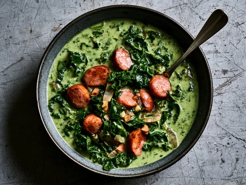 Grønkålssuppe med pølser og fløde - Functional Foods