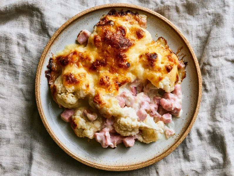Blomkålsgratin med skinke og ost - Functional Foods